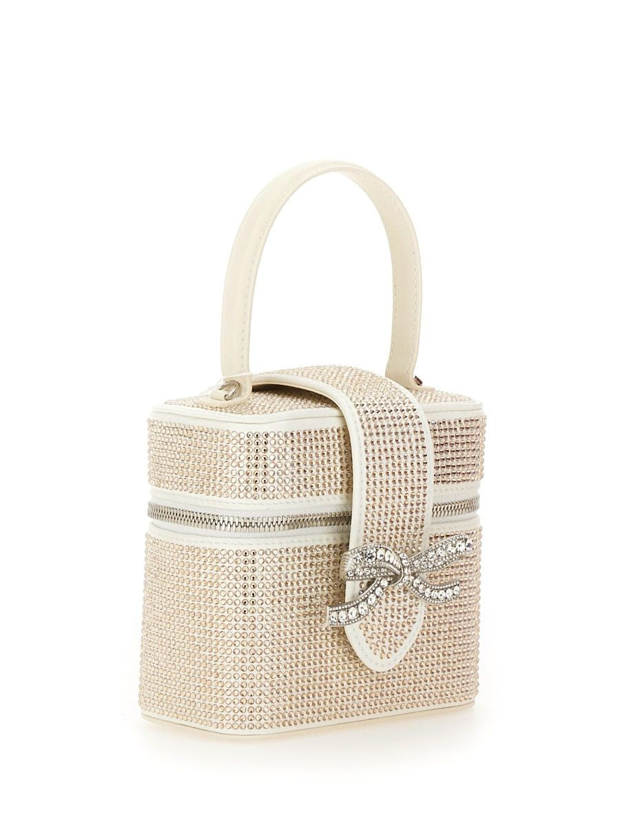 SELF-PORTRAIT Satin Beauty Case with Sparkling Rhinestones