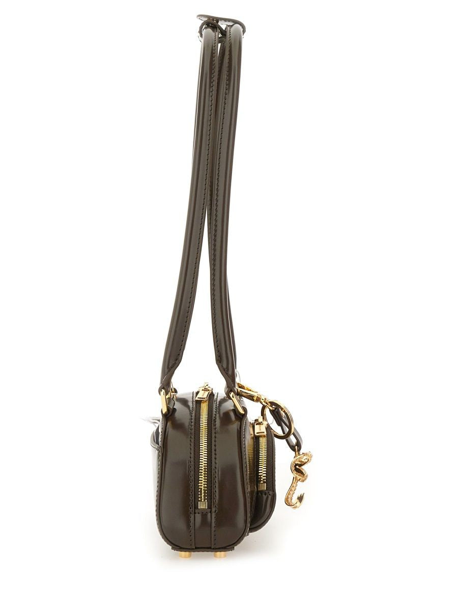 SELF-PORTRAIT Mini Leather Shoulder Handbag with Charm