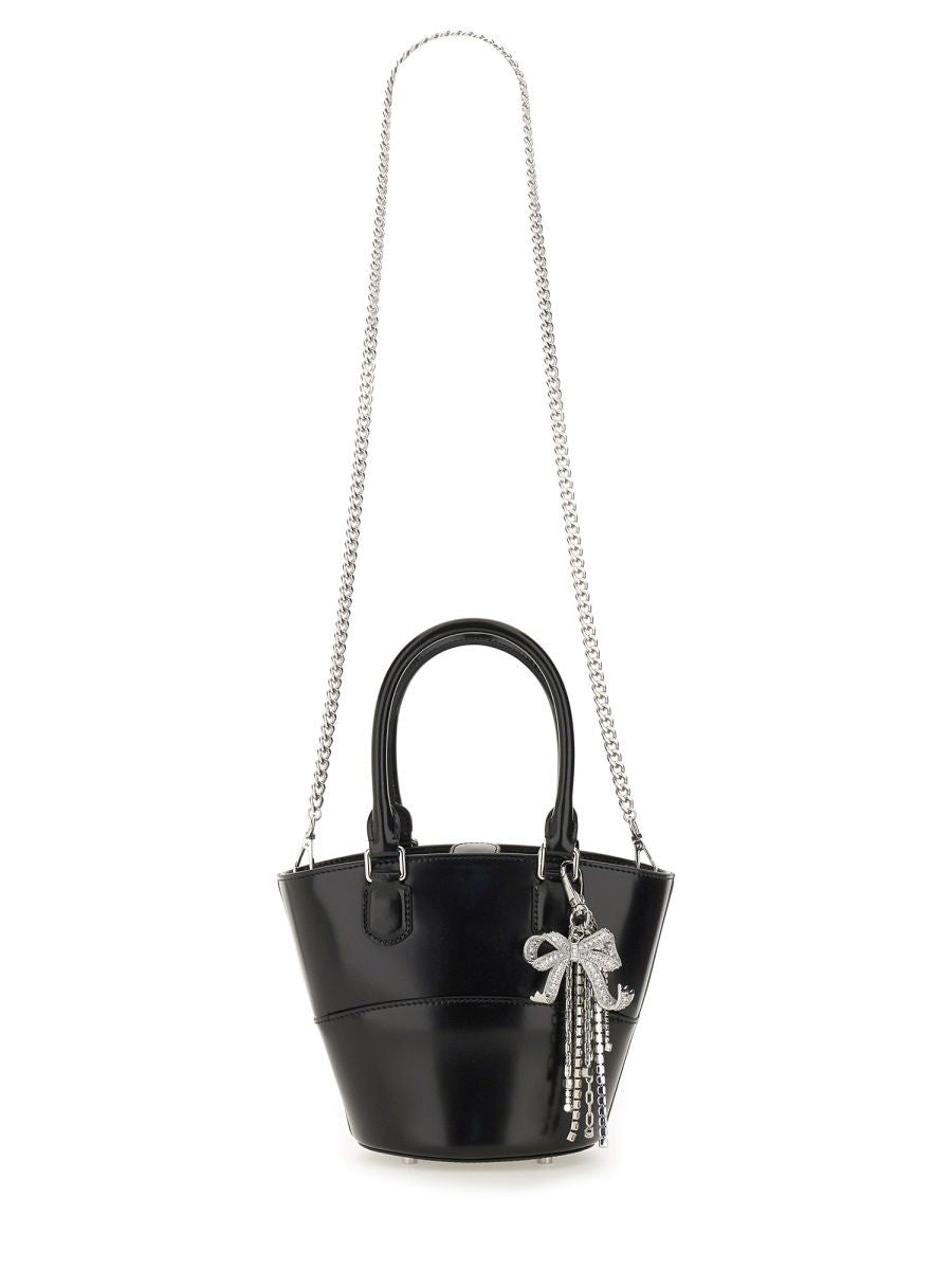 SELF-PORTRAIT Leather Tote Handbag with Charm