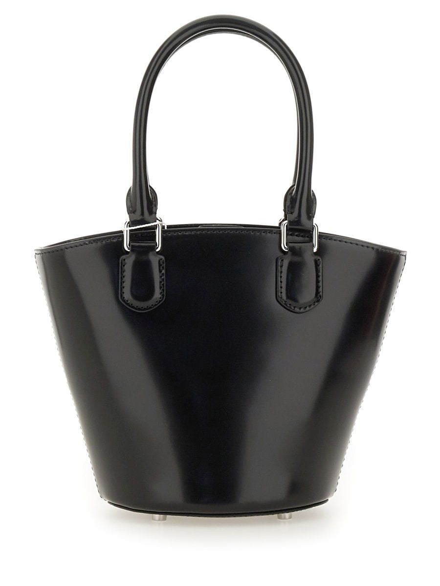 SELF-PORTRAIT Leather Tote Handbag with Charm