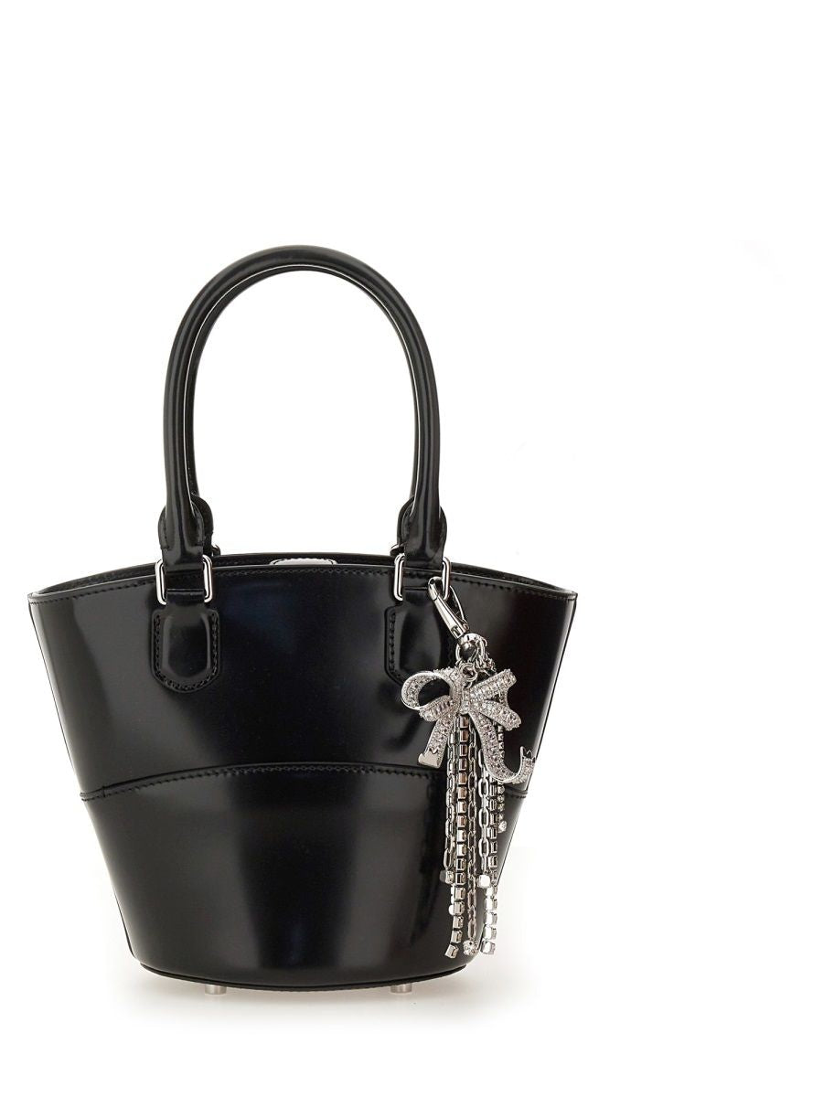 SELF-PORTRAIT Leather Tote Handbag with Charm