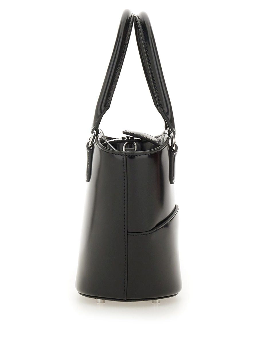 SELF-PORTRAIT Leather Tote Handbag with Charm