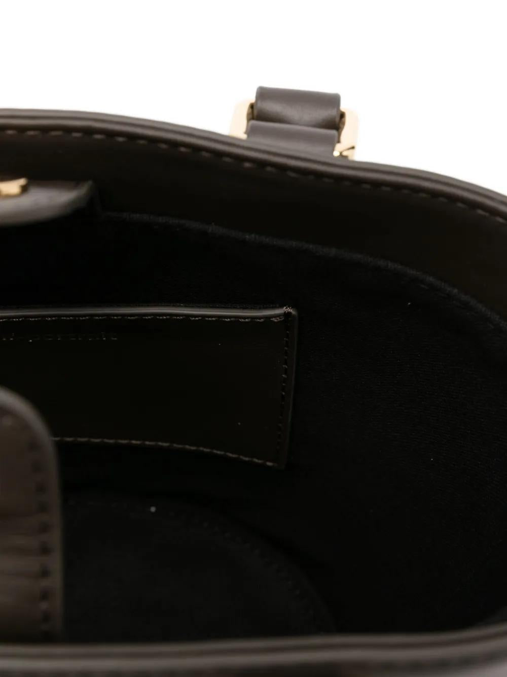 SELF-PORTRAIT Leather Bucket Handbag with Bow Charm