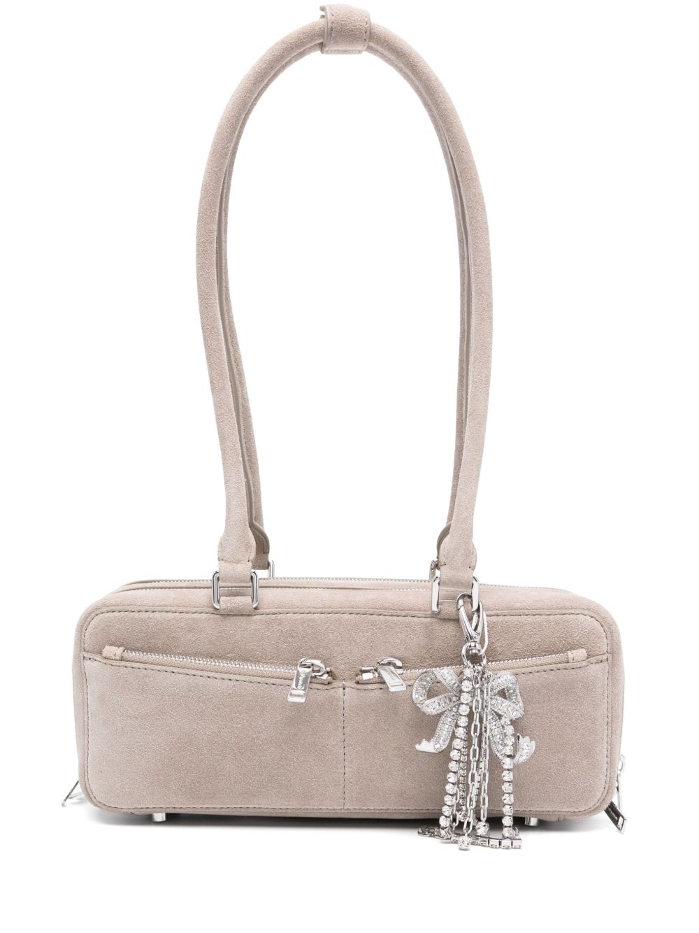 SELF-PORTRAIT Suede Baguette Shoulder Handbag