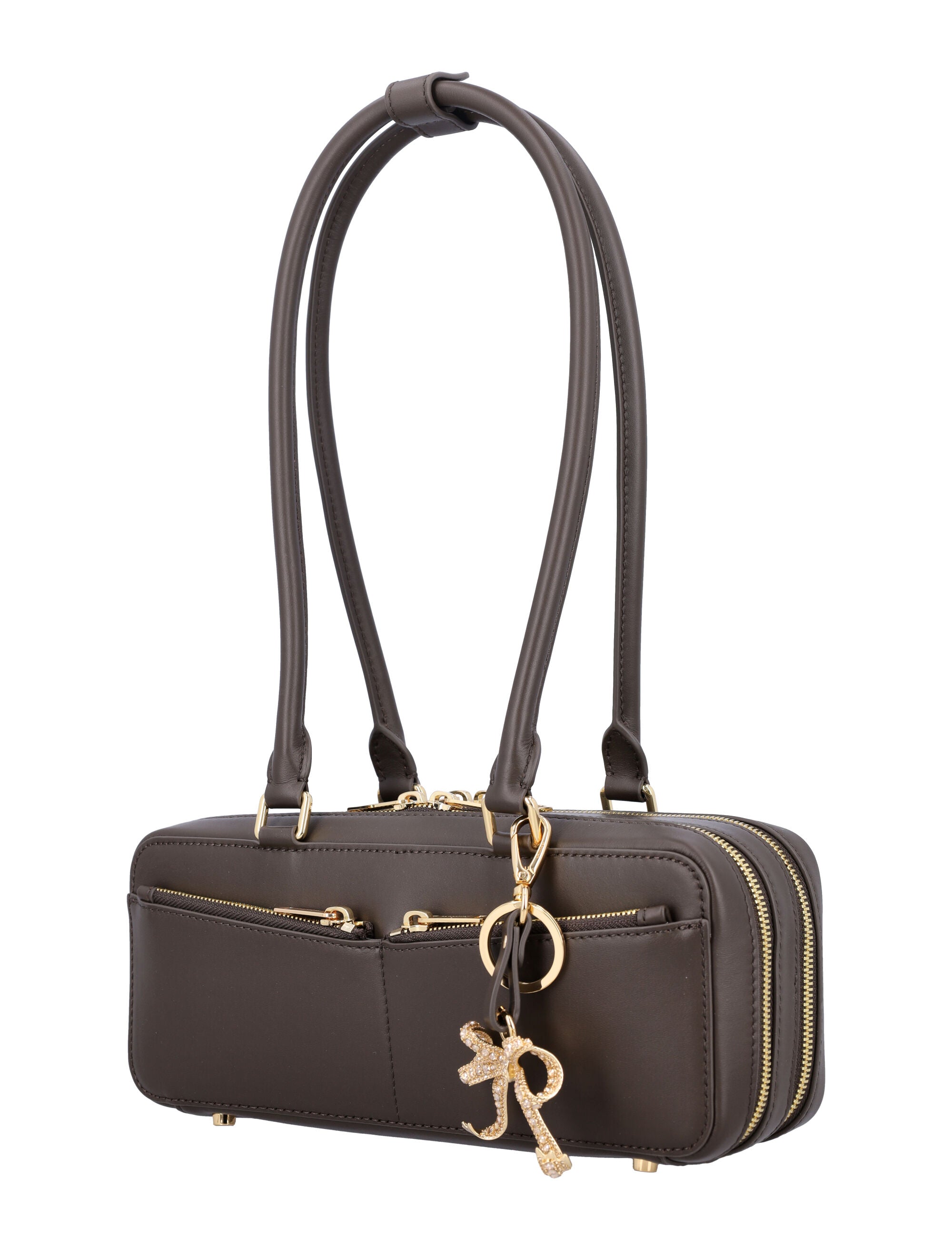 SELF-PORTRAIT Leather Handbag with Top Handles and Zip Fastening