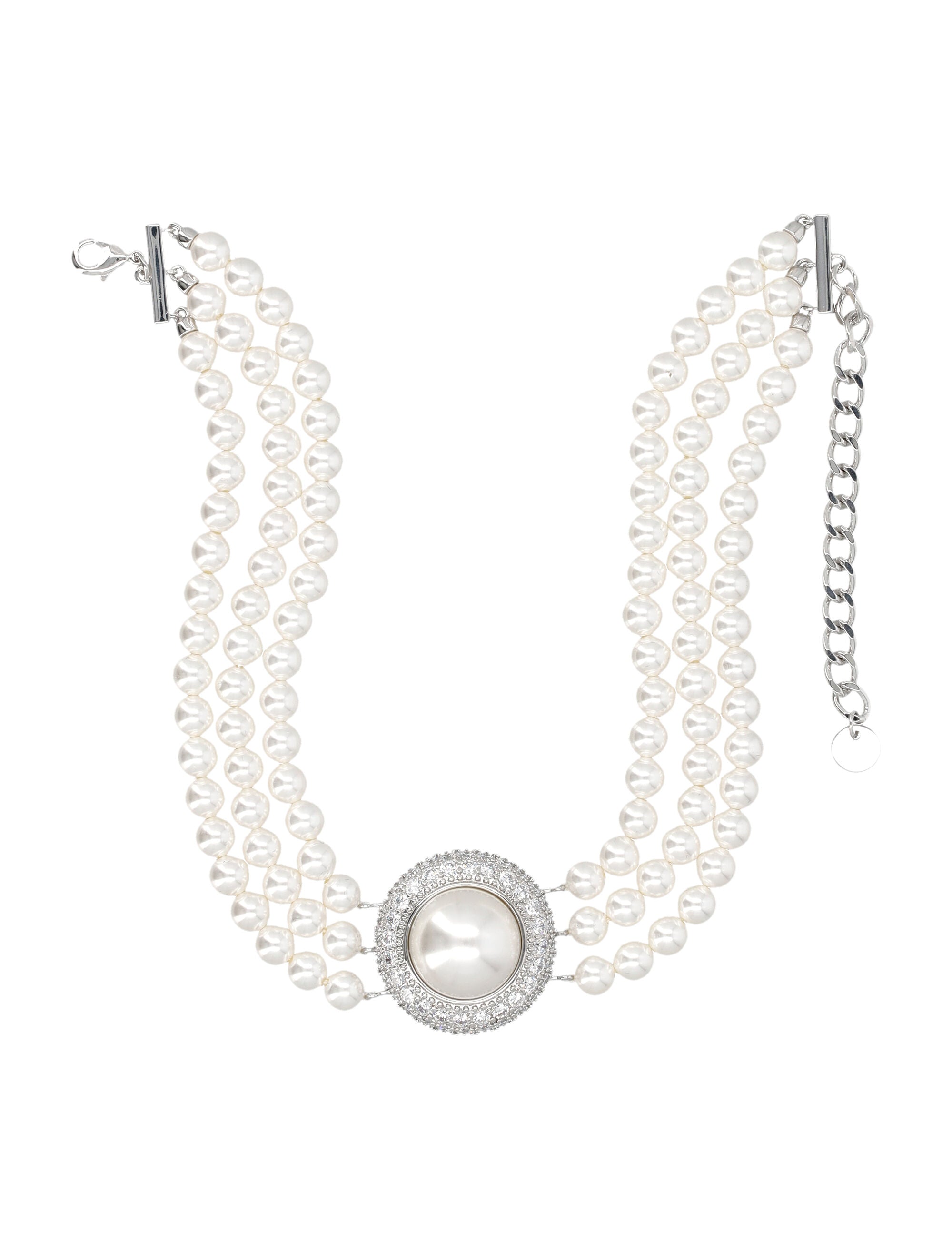 SELF-PORTRAIT Mini Crystal Pearl Choker