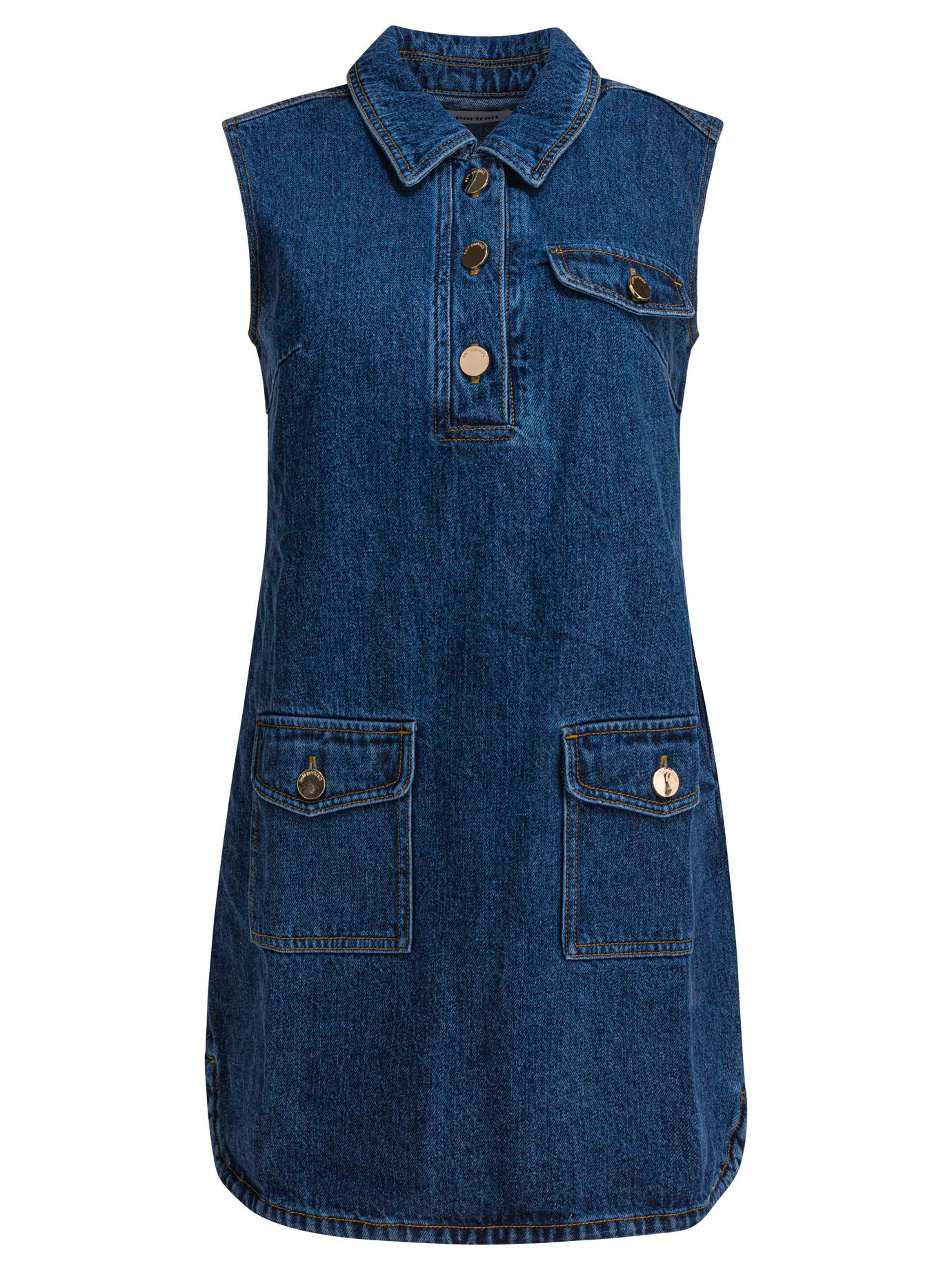 SELF-PORTRAIT Sleeveless Denim Mini Dress for Women