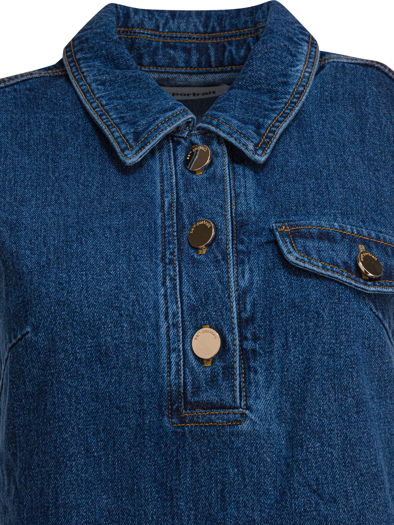 SELF-PORTRAIT Sleeveless Denim Mini Dress for Women