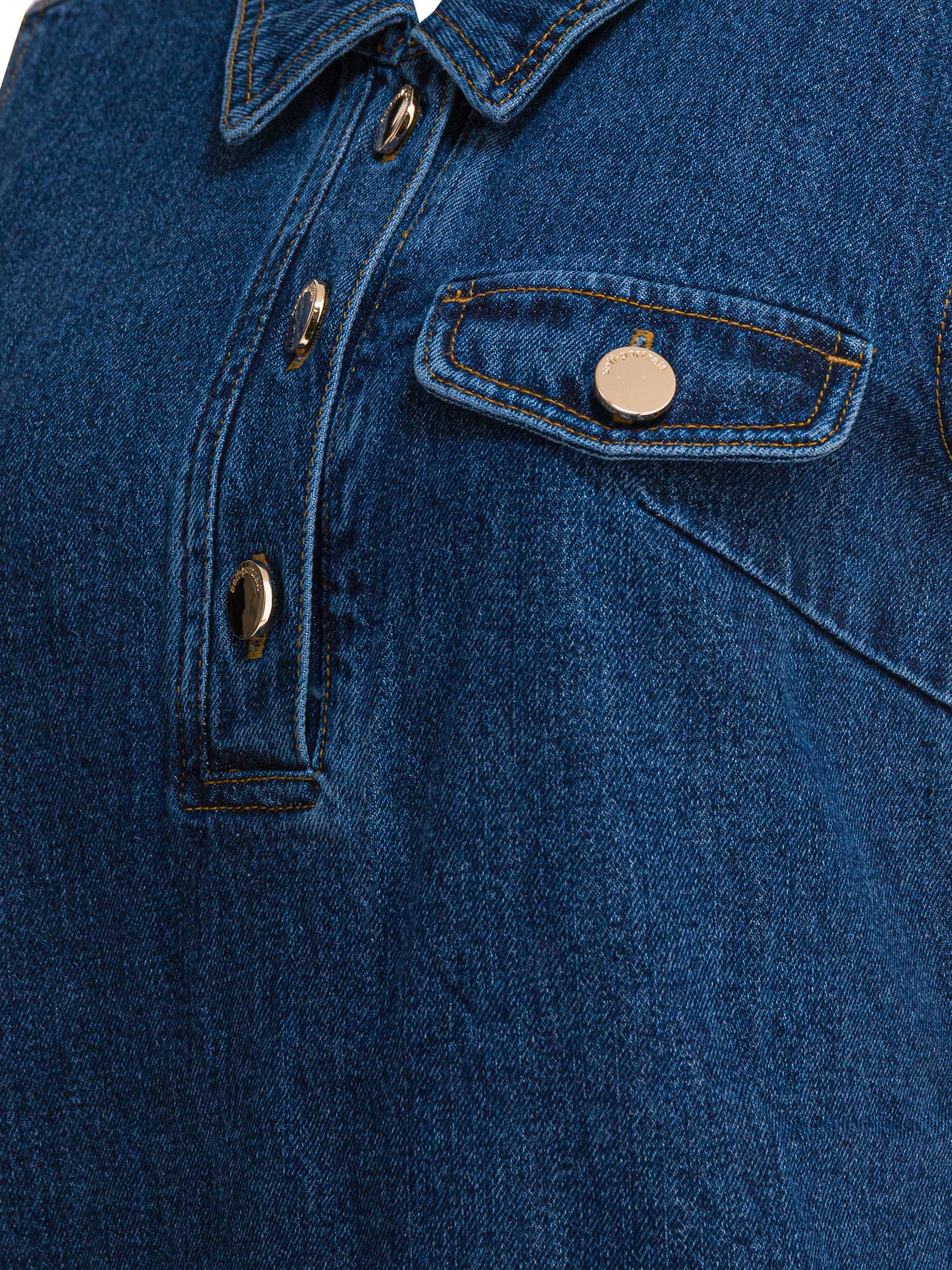 SELF-PORTRAIT Sleeveless Denim Mini Dress for Women