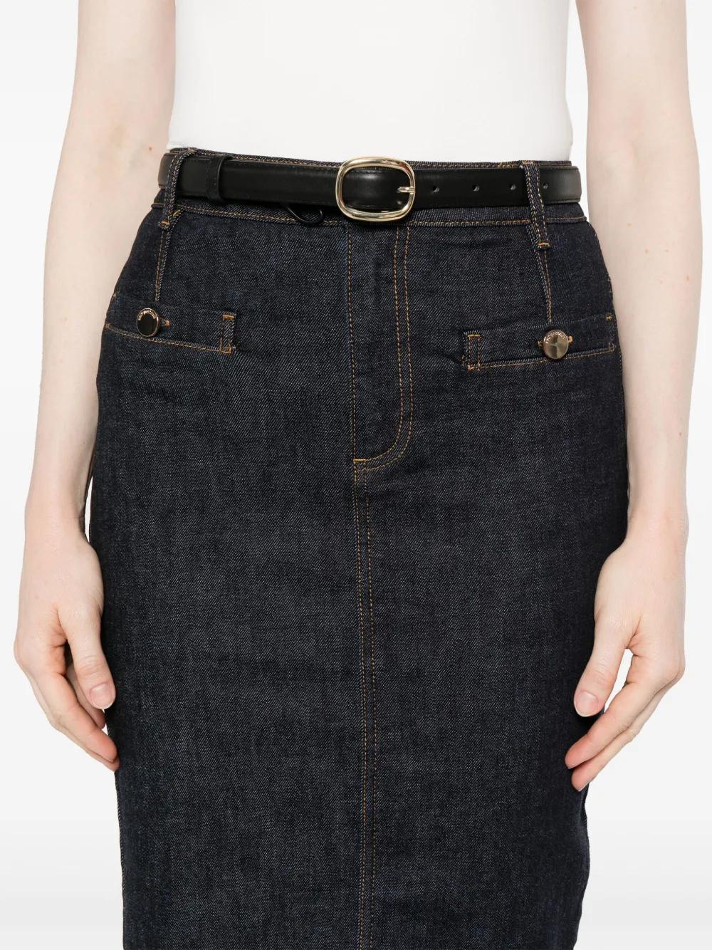 SELF-PORTRAIT Pencil Denim Skirt