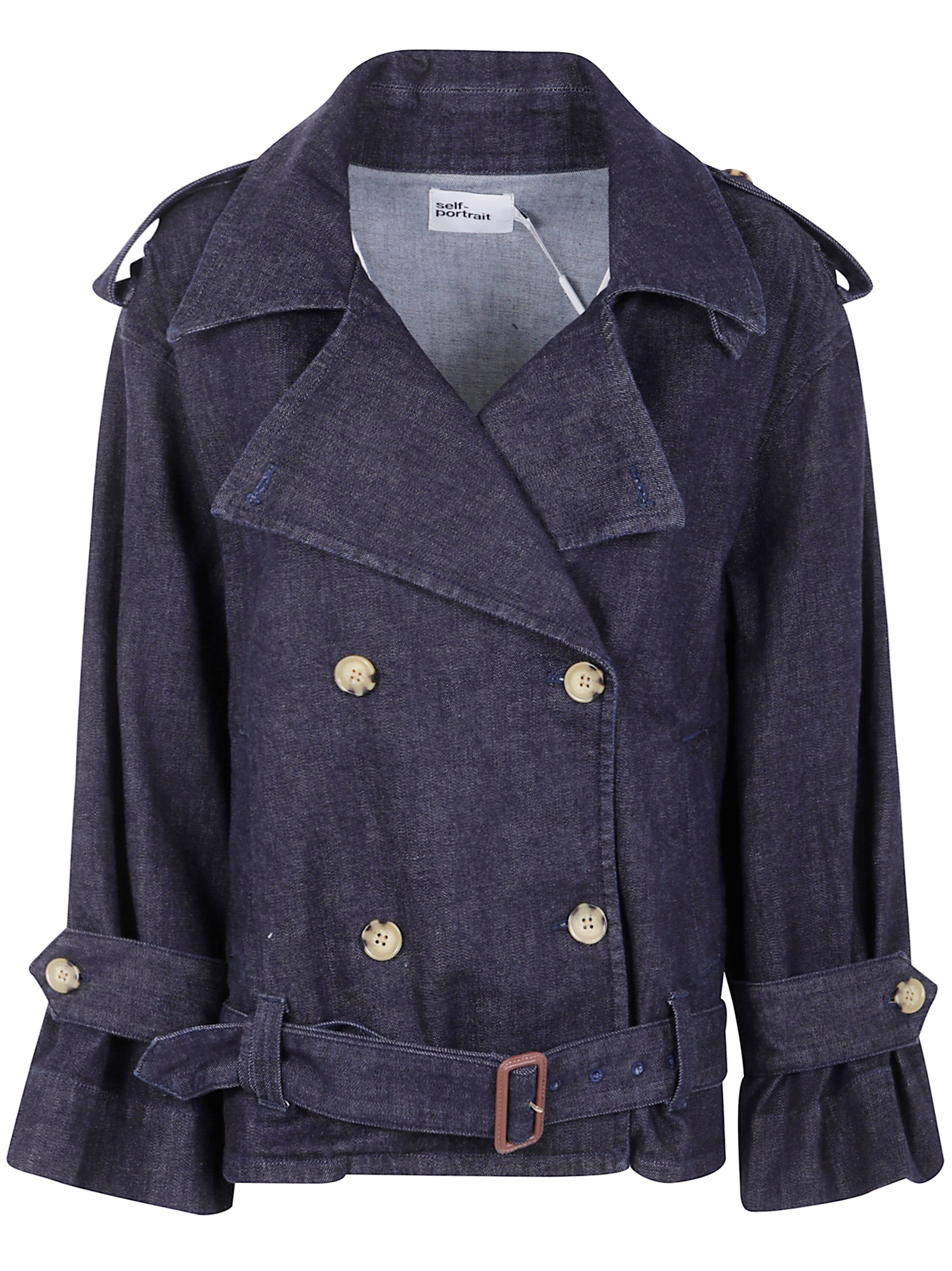 SELF-PORTRAIT Women's Denim Trench Jacket