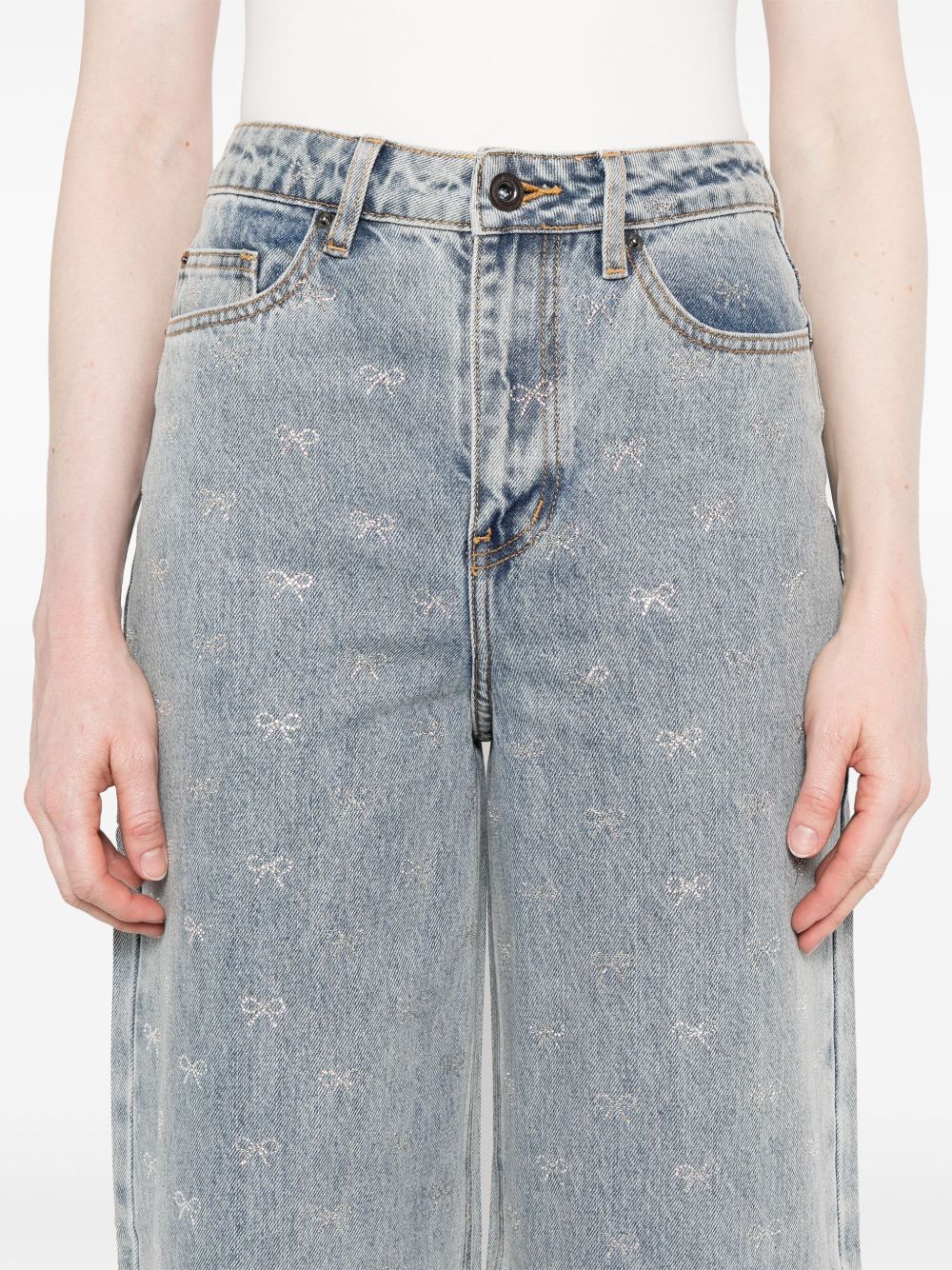 SELF-PORTRAIT Crystal Embellished Denim Jeans