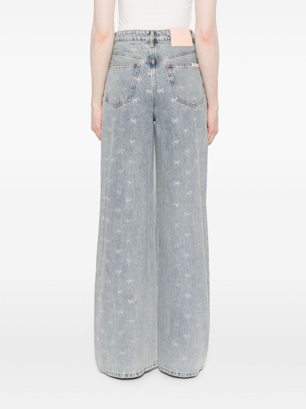 SELF-PORTRAIT Crystal Embellished Denim Jeans
