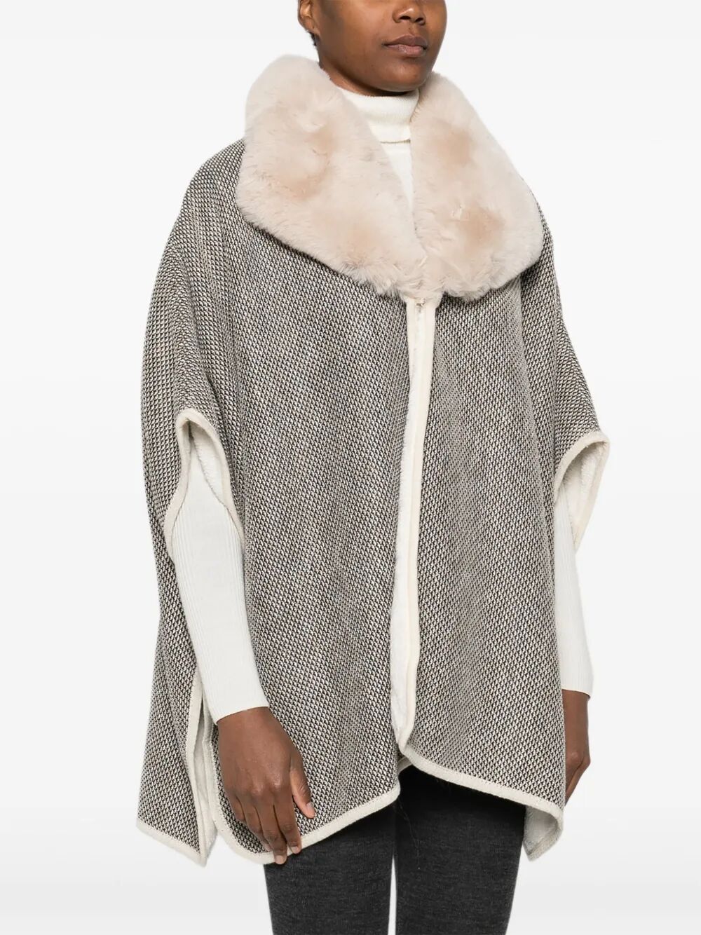 BLUGIRL Fur Edge Cape for Women - Fall/Winter 2025