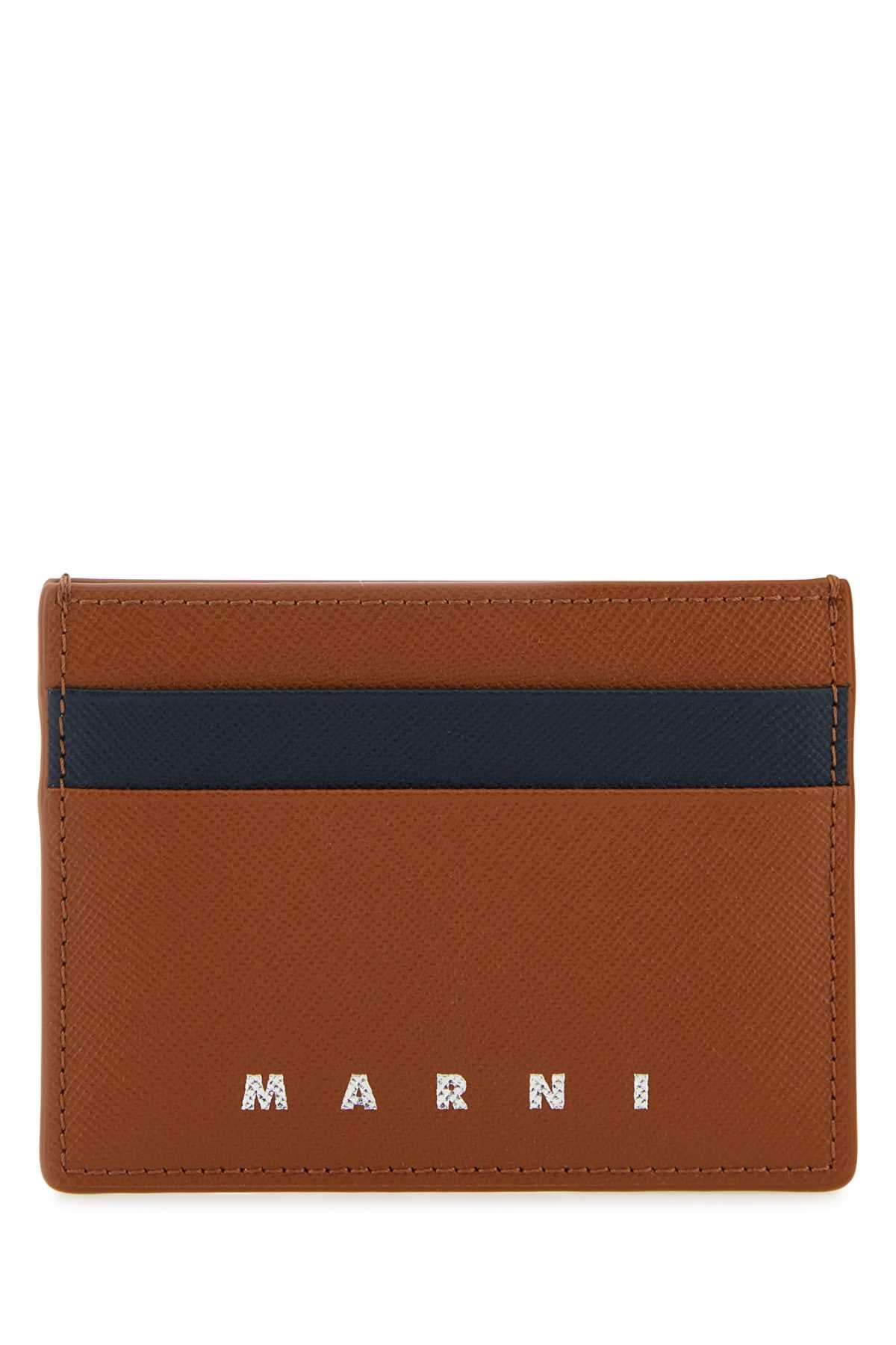 MARNI Two-Tone Mini Leather Cardholder
