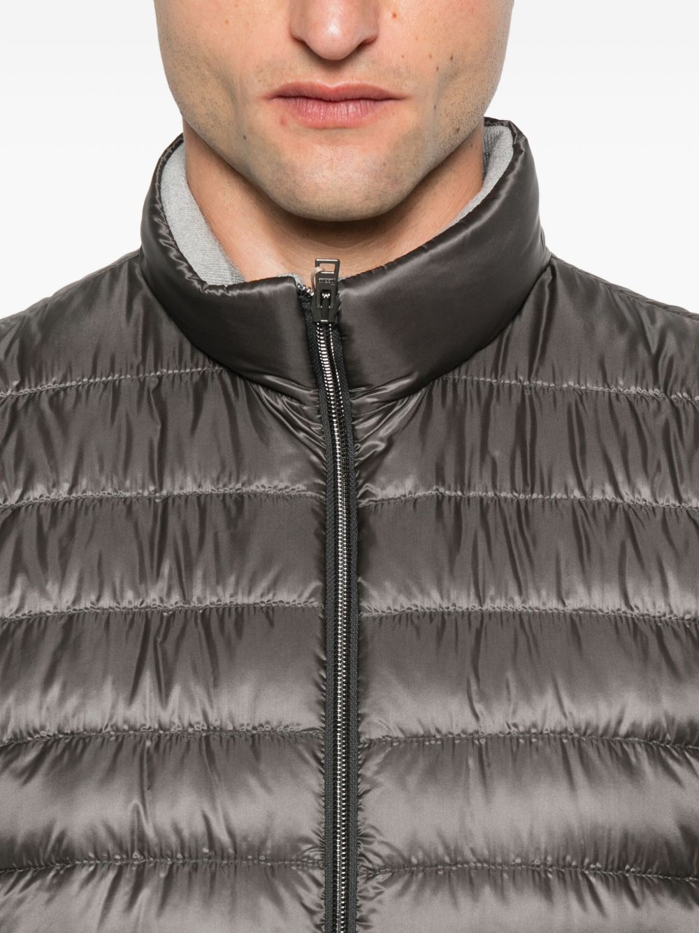 HERNO Men's Quilted Down Vest with High Neck