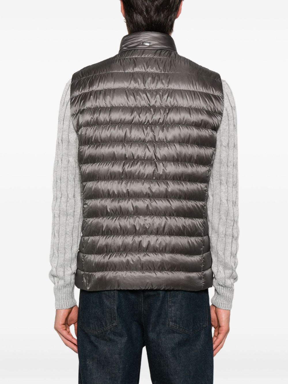 HERNO Men's Quilted Down Vest with High Neck