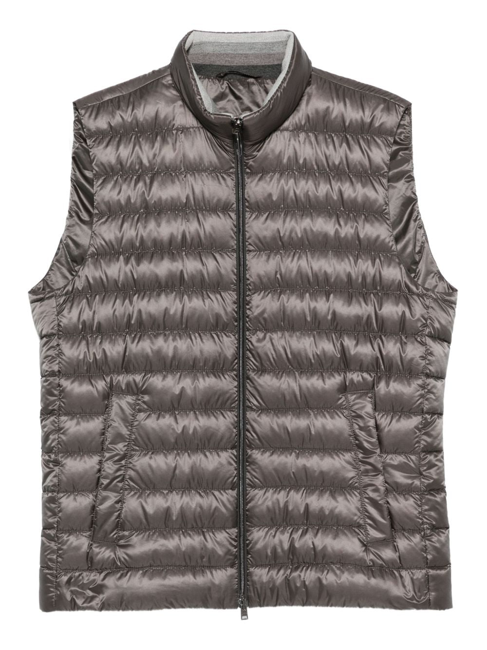 HERNO Men's Quilted Down Vest with High Neck