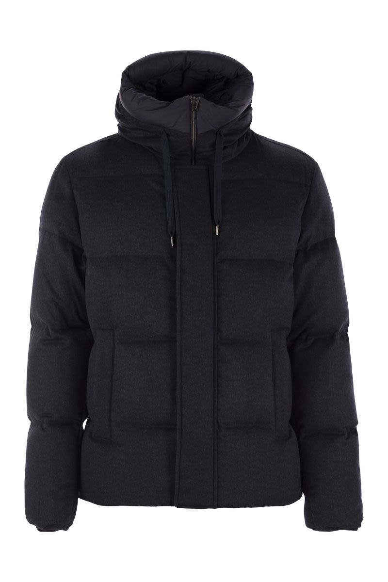 HERNO Luxurious Cashmere and Silk Down Bomber Jacket - Regular Fit