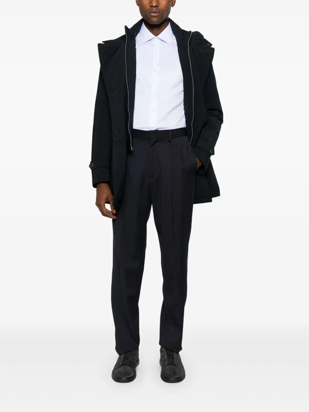 HERNO Double-Breasted Nylon Down Jacket for Men