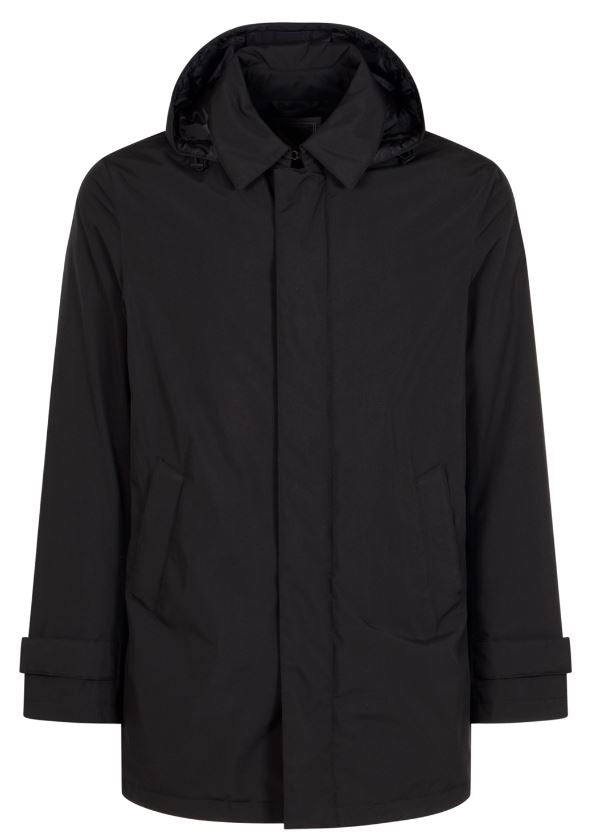 HERNO Lightweight Waterproof 2-Layer Jacket with Removable Hood