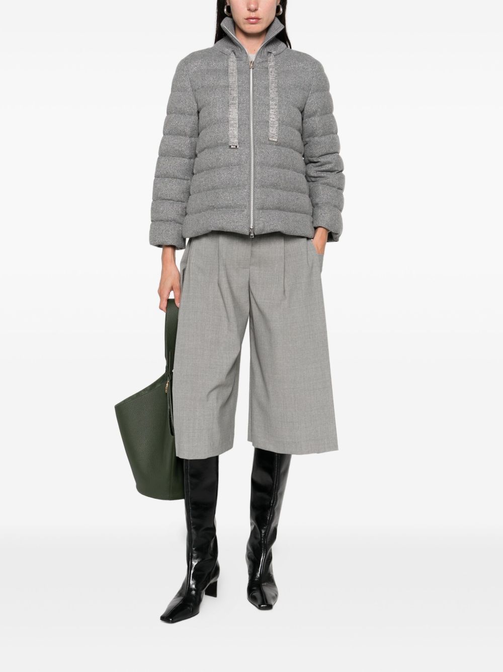 HERNO Stylish Women's Light Grey Outerwear Jacket