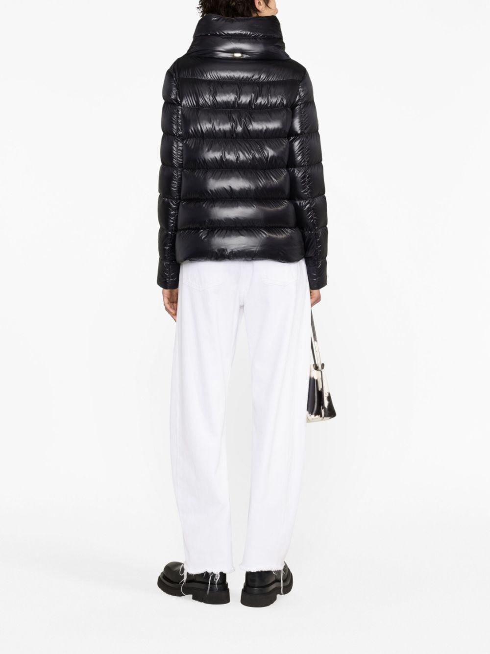 HERNO Slim Fit Down Jacket with Elegant Ring Collar