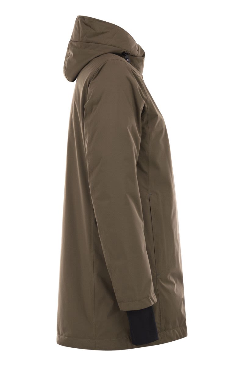 HERNO A-Shaped Down Jacket with Hood, 2 Layers