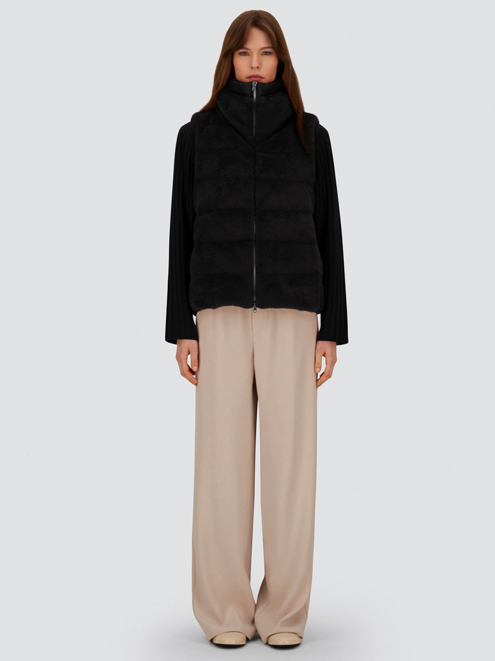 HERNO Eco Fur Quilted Padded Gilet for Women