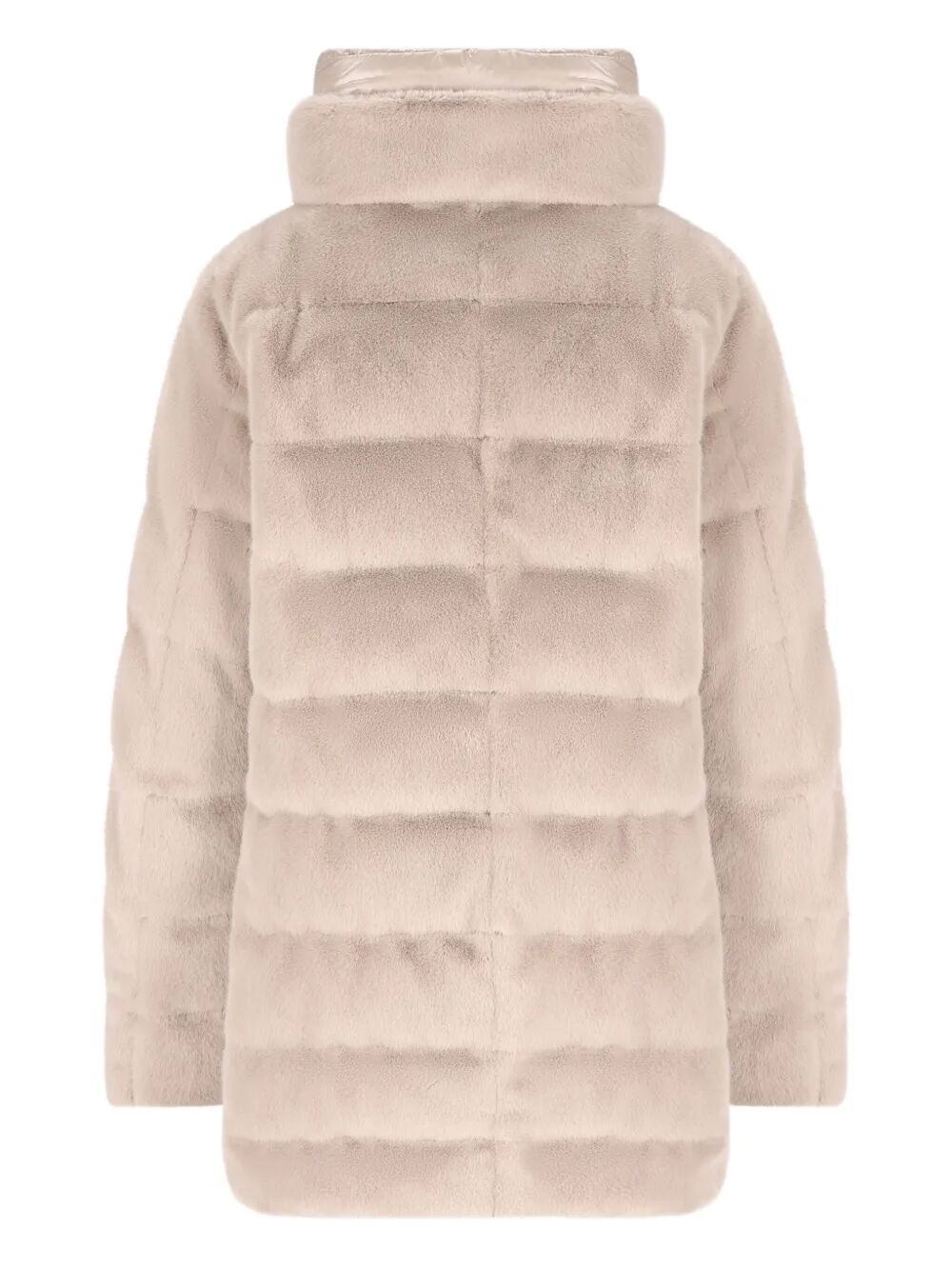 HERNO High Neck Mini Faux Fur Down Jacket