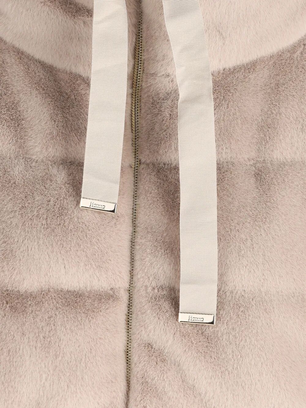 HERNO High Neck Mini Faux Fur Down Jacket