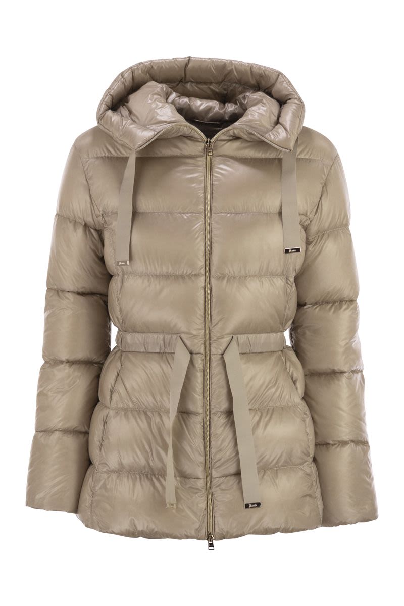 HERNO Ultralight Nylon Down Jacket with Drawstring Waist