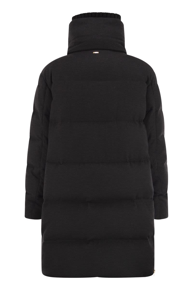 HERNO Luxurious Cashmere and Silk Long Down Jacket