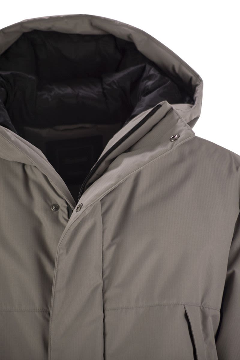 HERNO Men's Laminated Two-Layer Down Jacket with Hood