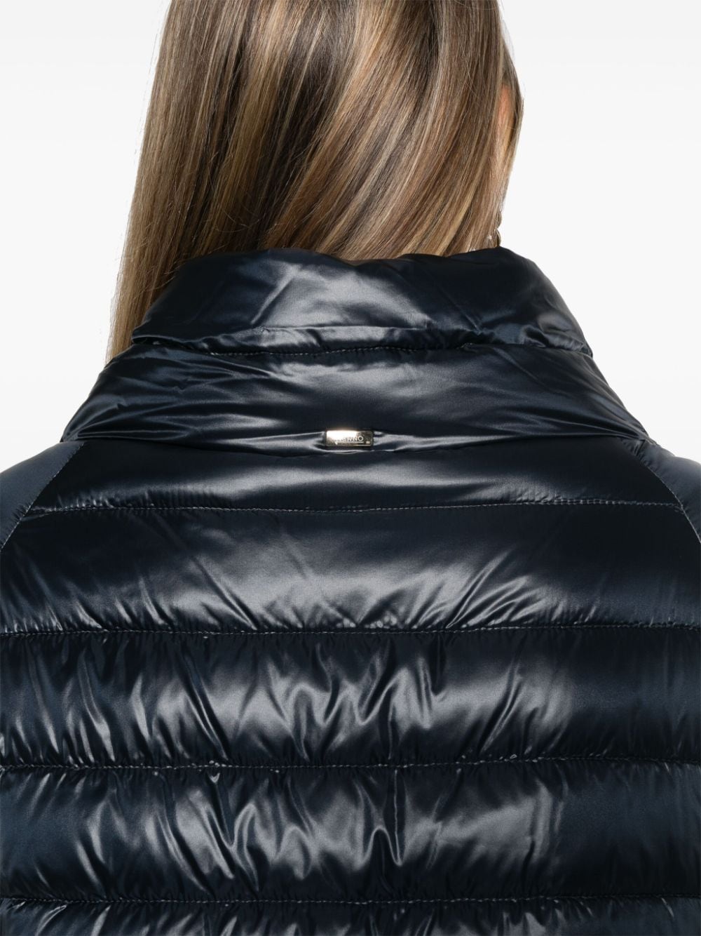 HERNO Women’s Padded High Neck Cape with Three-Quarter Sleeves