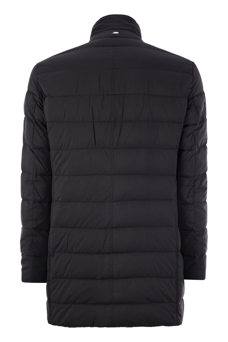 HERNO Men's Long Padded Jacket with Detachable Windproof Bib