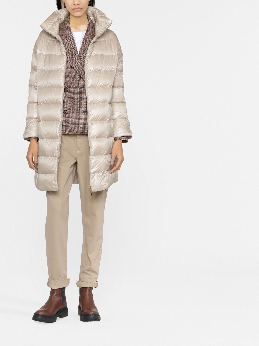 HERNO Women's Midi Down Jacket with High Neck