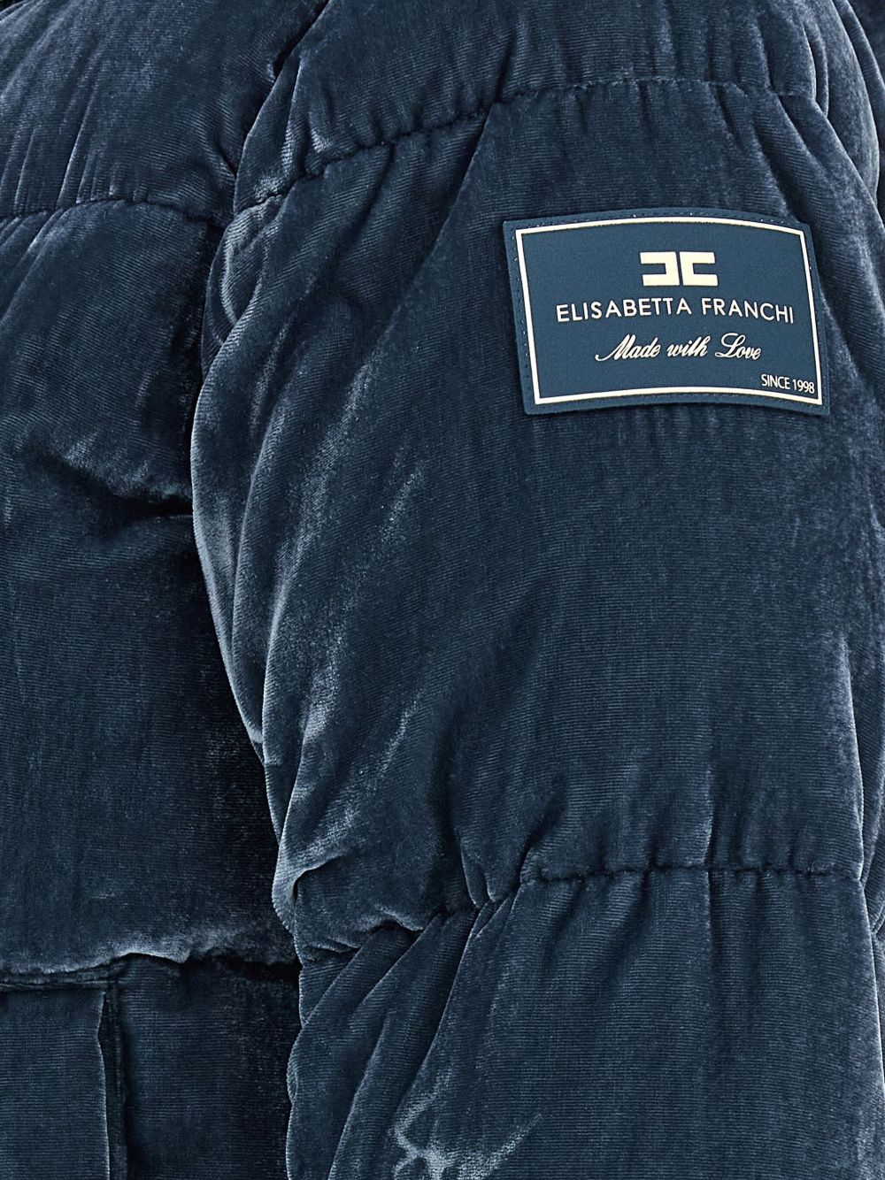 ELISABETTA FRANCHI Cropped Down Jacket with Adjustable Hood