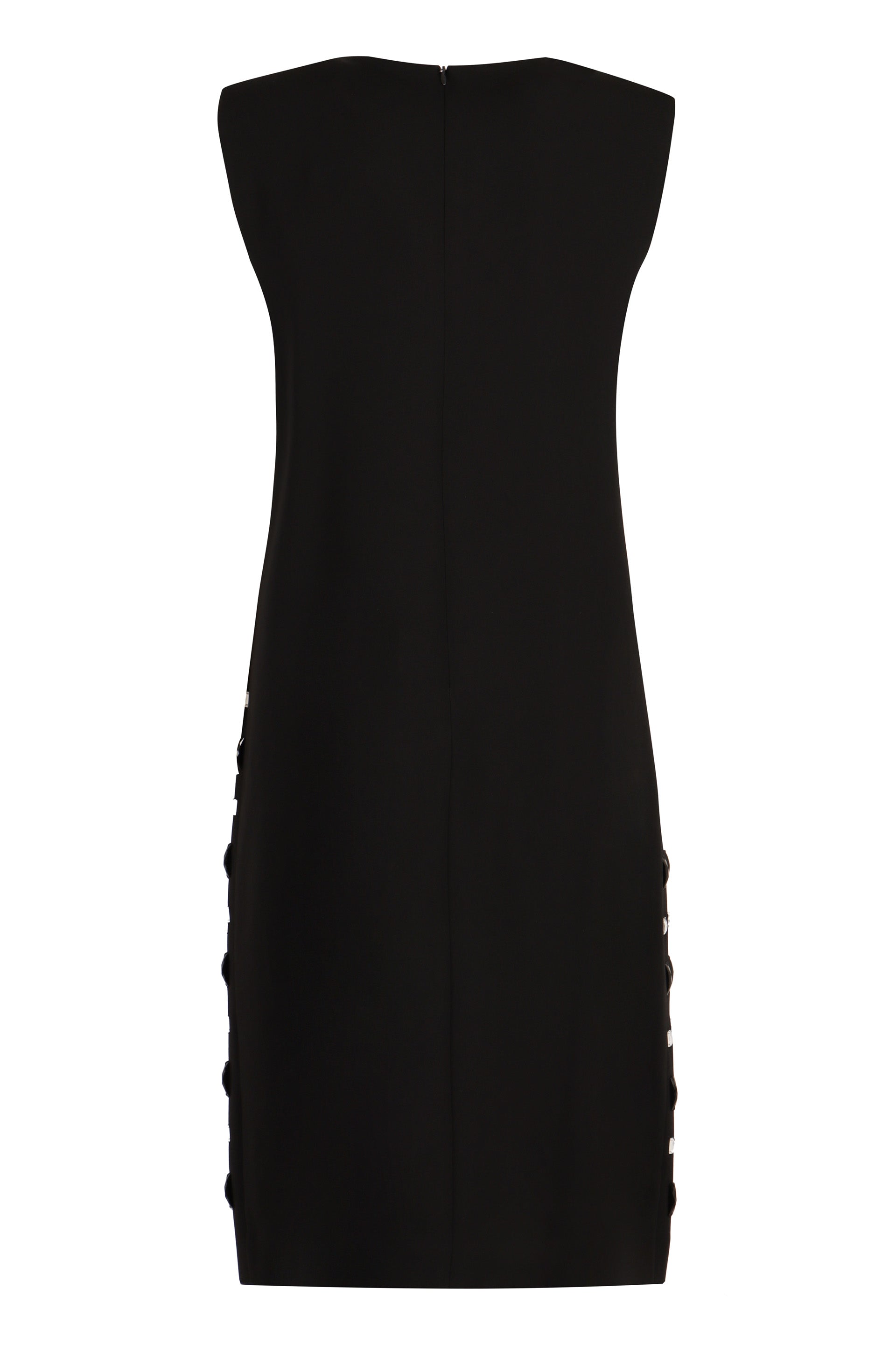 MAX MARA STUDIO Elegant Cady Dress with Front Rhinestone Detail