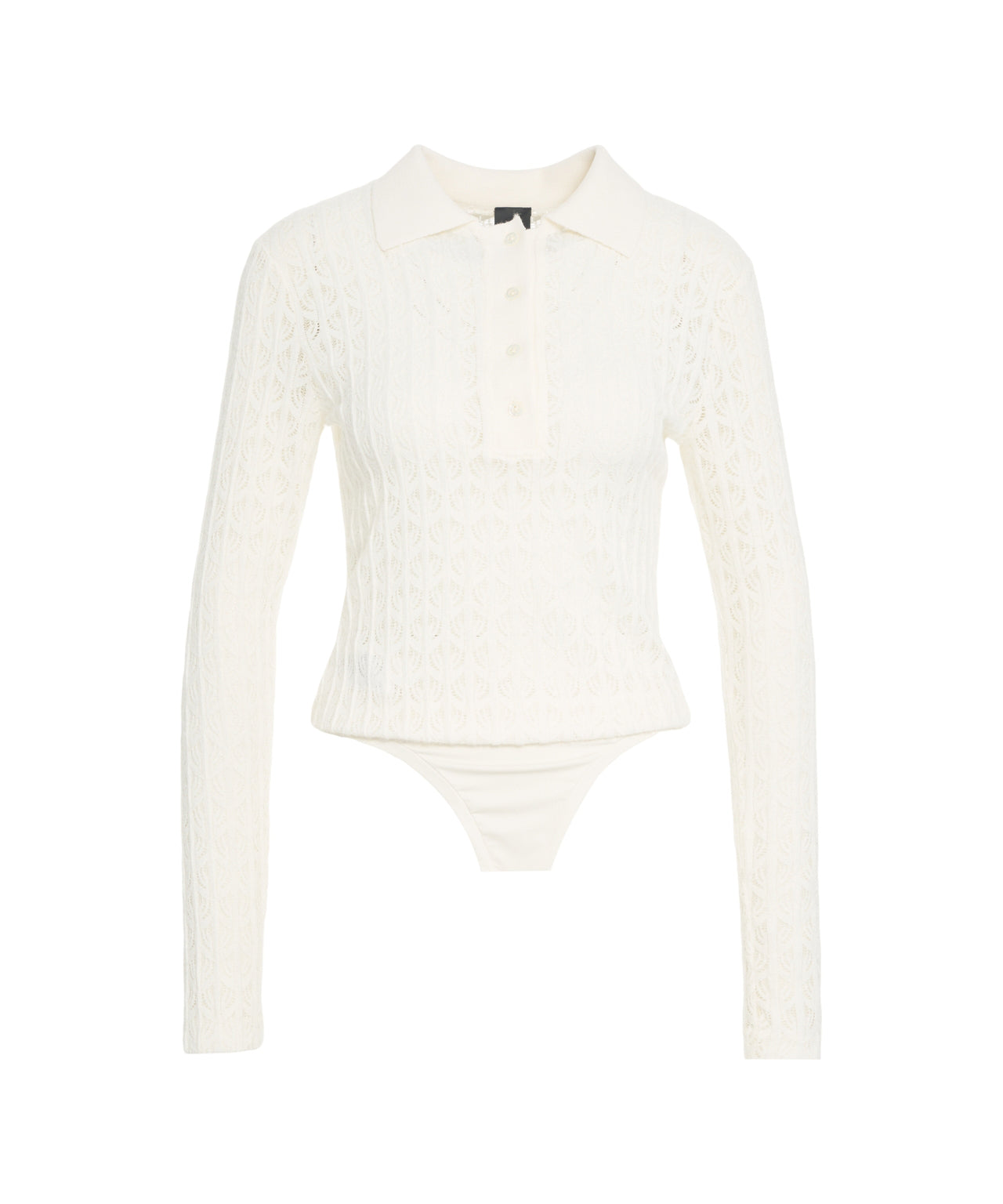 PINKO Classic Polo Bodysuit in Delicate Lace