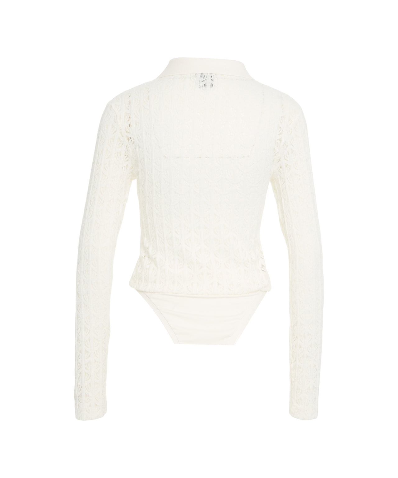 PINKO Classic Polo Bodysuit in Delicate Lace