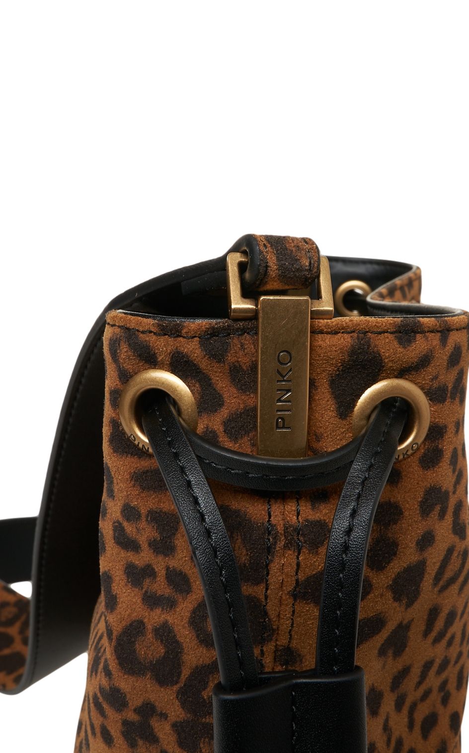 PINKO Mini Bucket Handbag with Animal Print Design