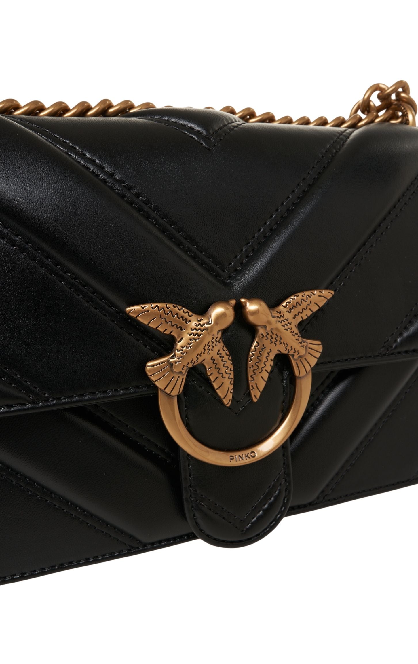 PINKO Mini Quilted Love Handbag with Chain Strap