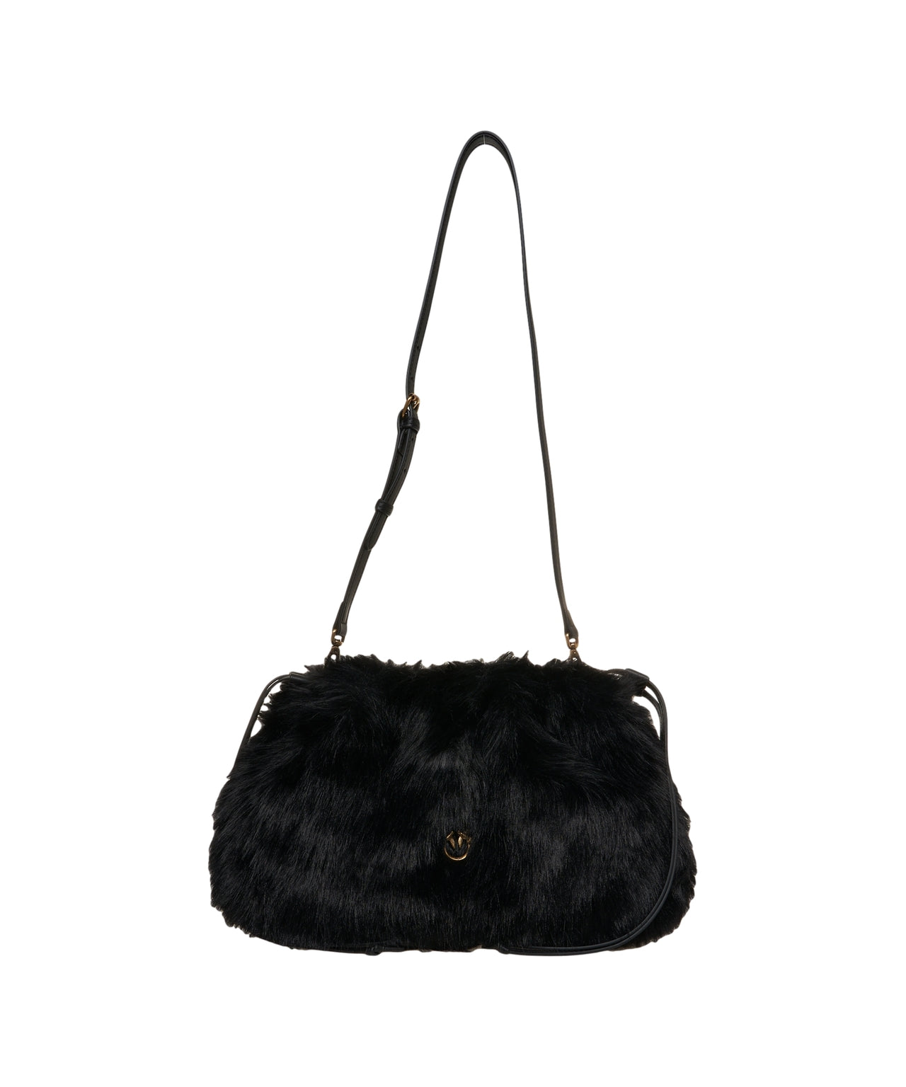 PINKO Faux Fur Shoulder Handbag - Spacious Design (37 x 22 x 9 cm)