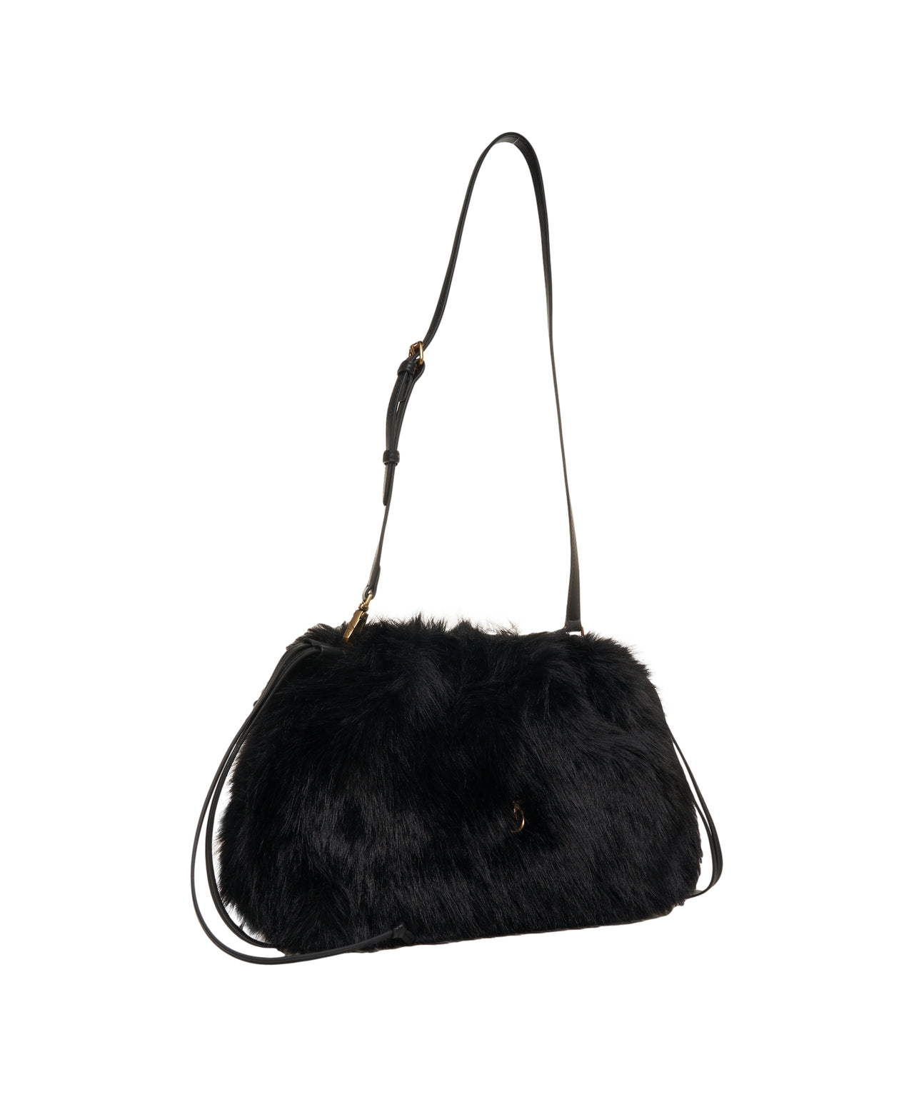 PINKO Faux Fur Shoulder Handbag - Spacious Design (37 x 22 x 9 cm)