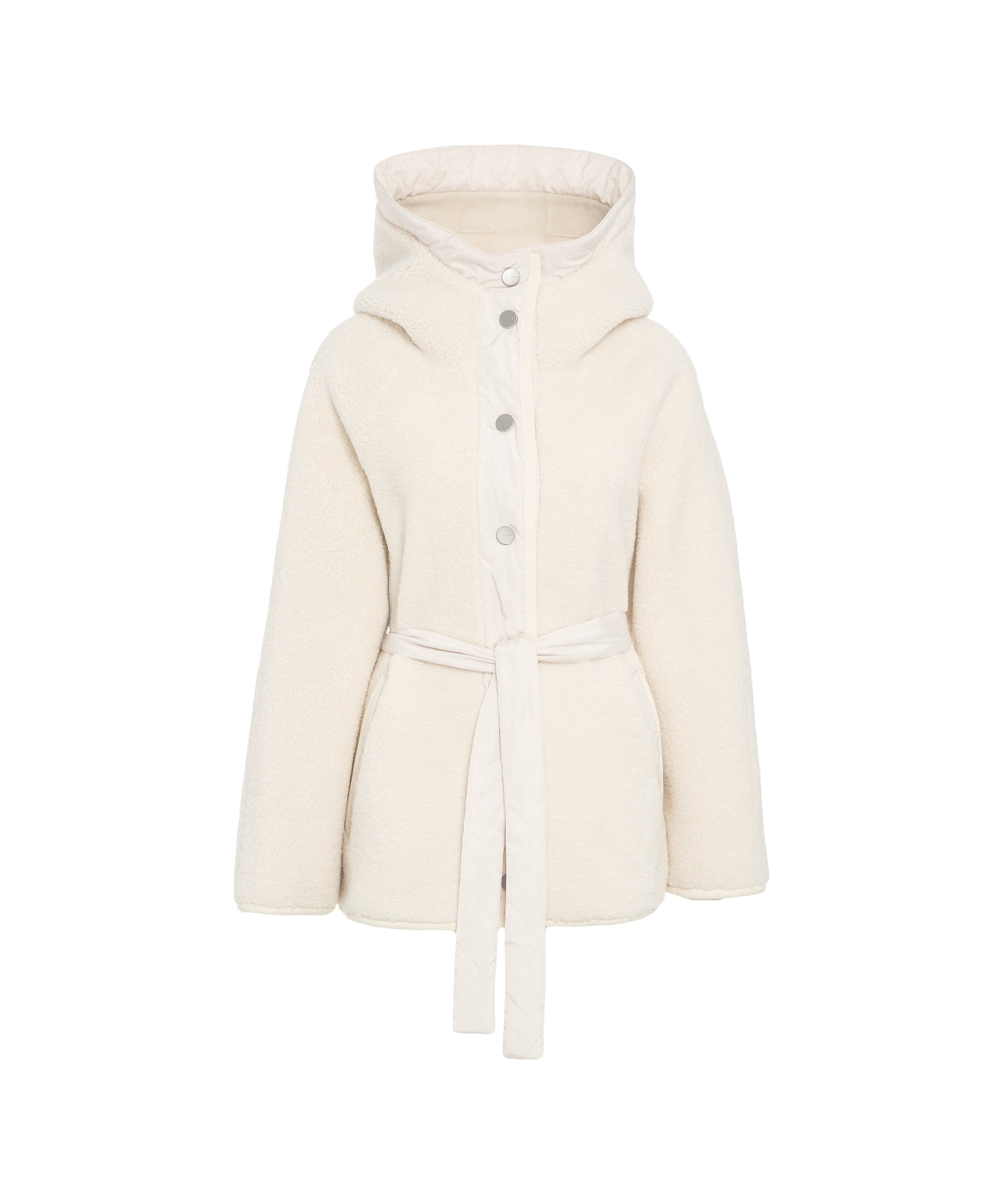 PINKO Elegant Caban with Faux Fur & Hood