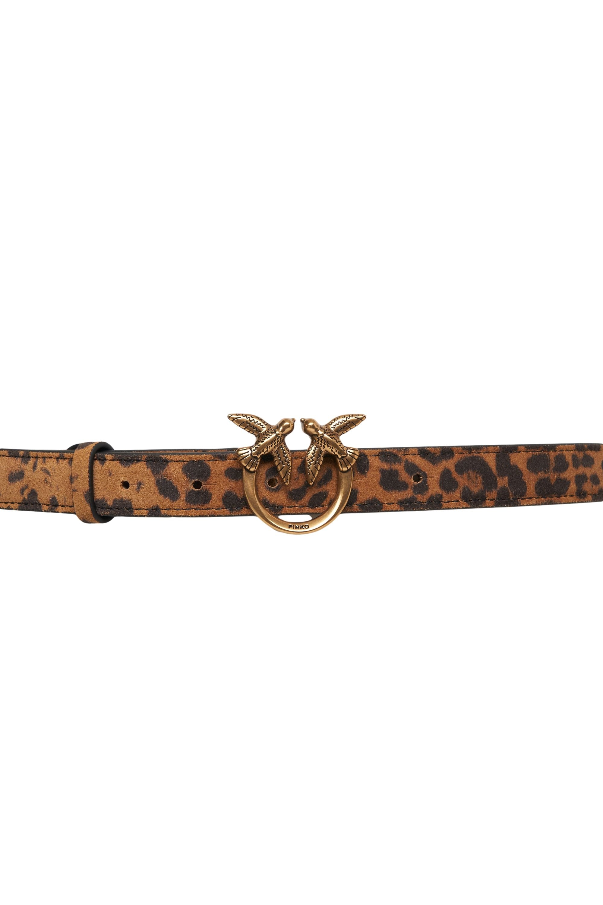 PINKO Elegant Animal Print Belt - 2 cm Width