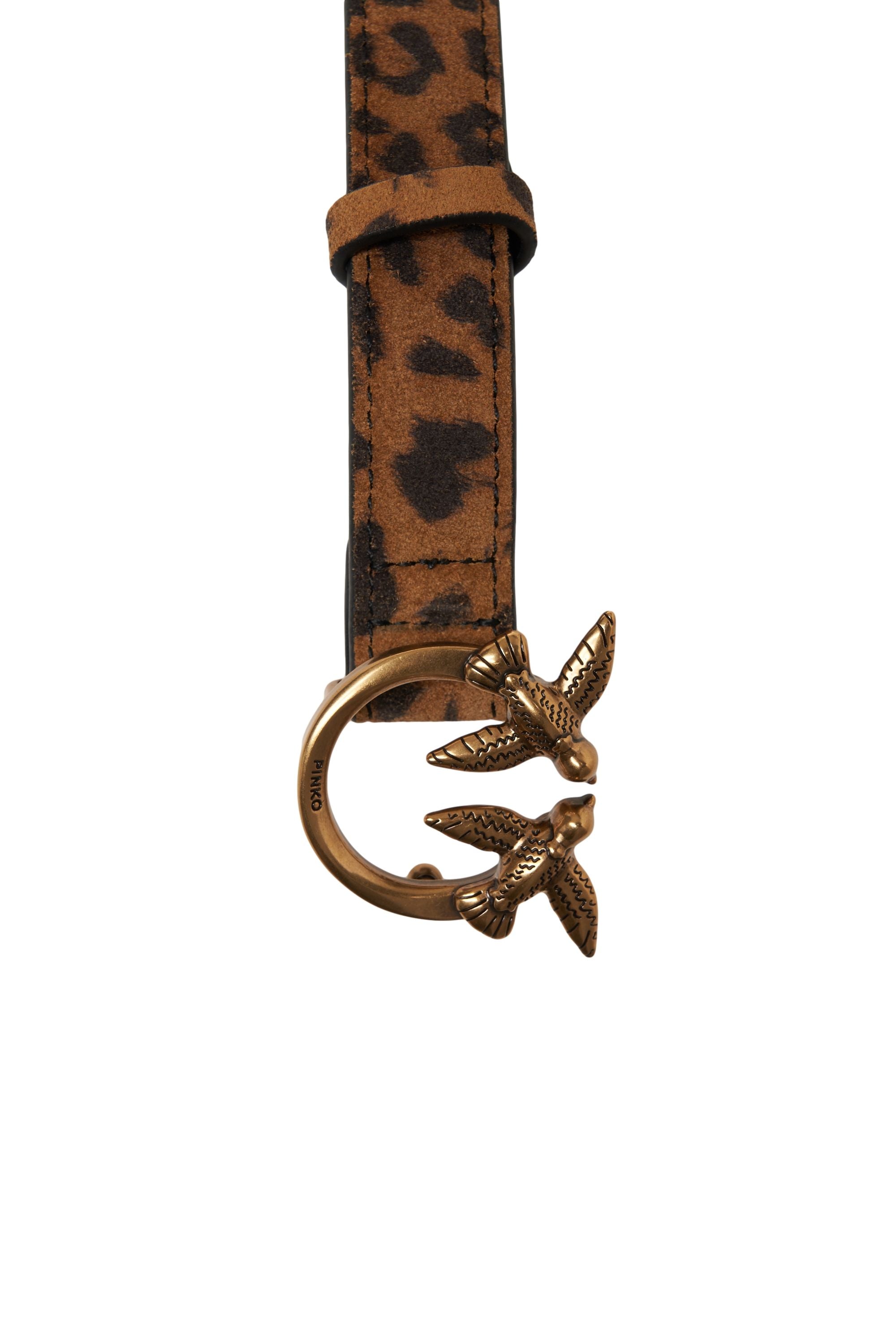 PINKO Elegant Animal Print Belt - 2 cm Width
