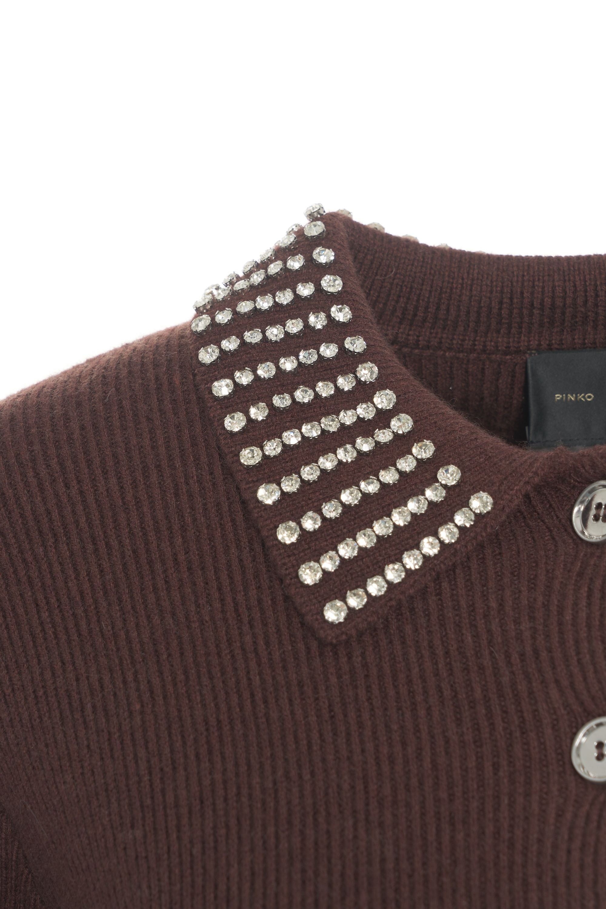 PINKO Emilia Knit Sweater with Strass Detail for Women