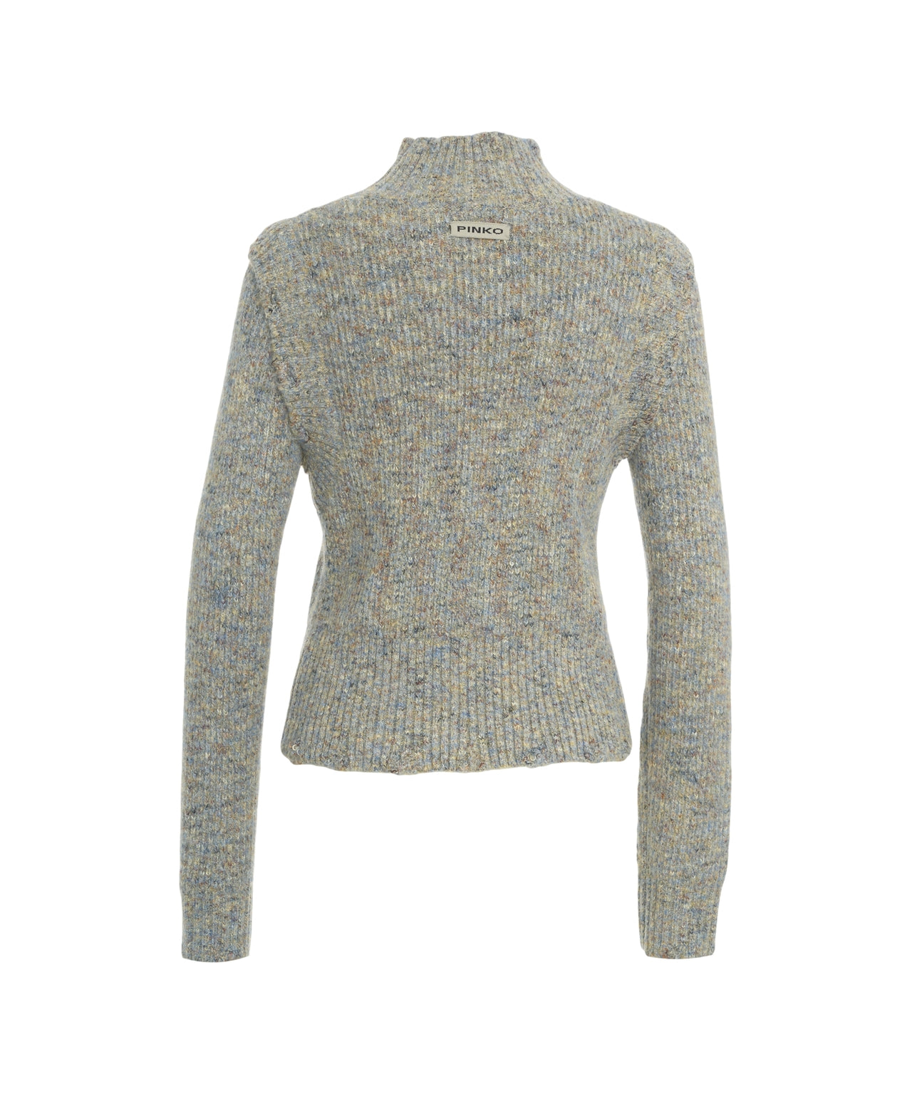 PINKO Elegant Cable-Knit Sweater with High Collar